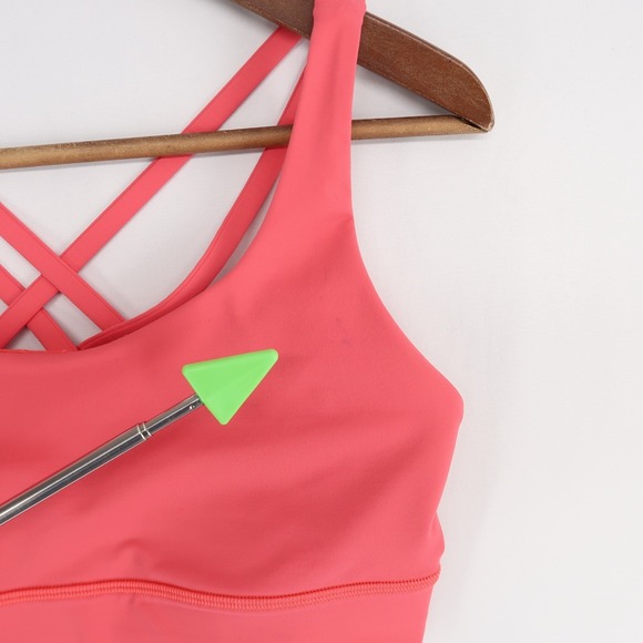 Lululemon Energy Bra Long Line Sports Bra Womens 10 Coral Criss Cross - Picture 3 of 9